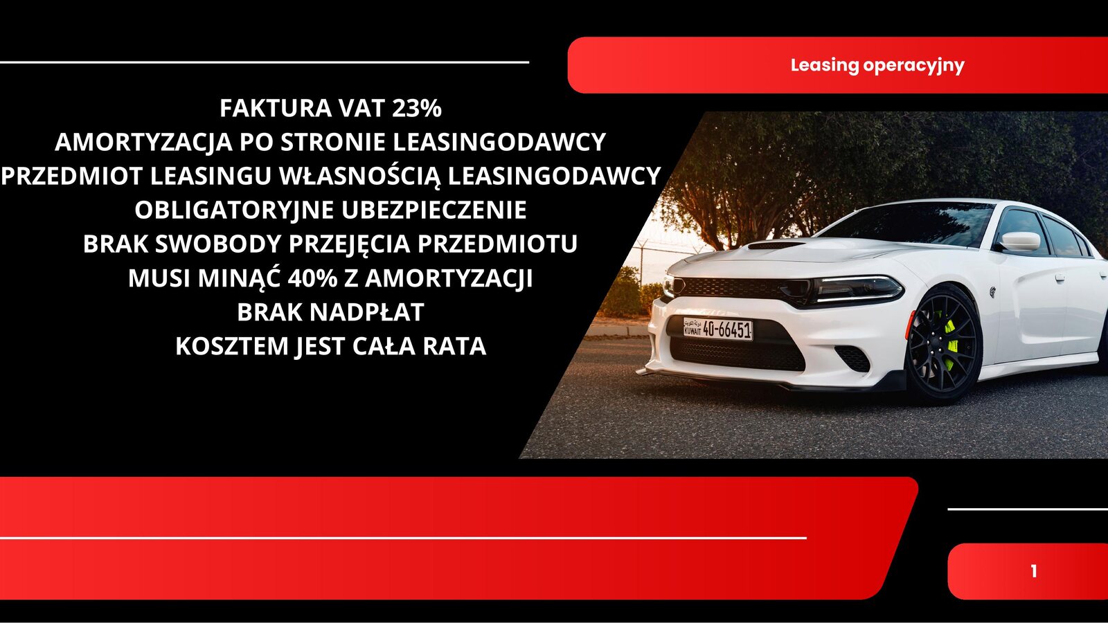 Leasing operacyjny: faktura VAT 23%, amortyzacja po stronie leasingodawcy
